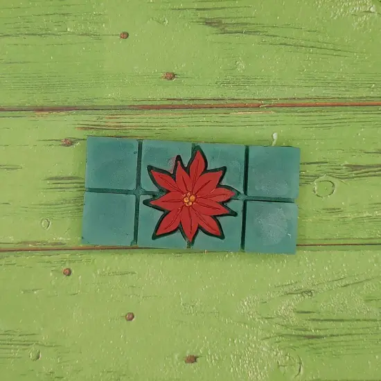 Poinsettia Wax Melt Snap Bar Silicone Mold {2}