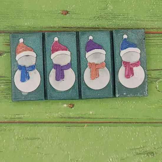 Snowman Wax Melt Snap Bar Silicone Mold {2}