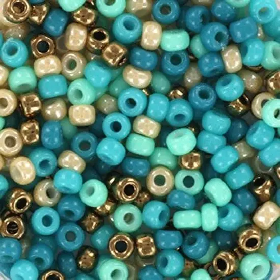 Miyuki 8 Round Seed Bead, Mix - Blue Beach, 22 grams {1}