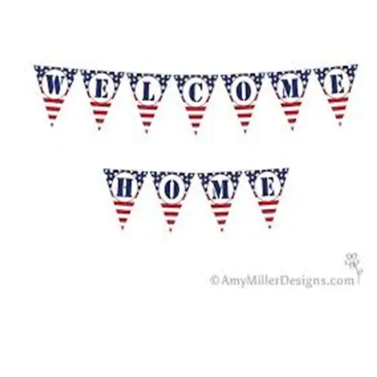 Patriotic Welcome Home Pennant Banner - 2 Pc. {1}