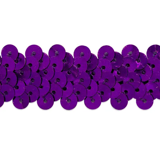 10 yards of 2 Row 7/8" Metallic Stretch Sequin Trim | 10 yard cut Purple {1}