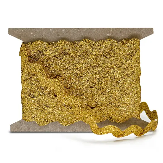 10 yards of 1/2" Metallic Medium Ric Rac Trim | 10 yard cut Metallic Gold {3}