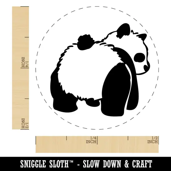 Cute Panda Bear Butt Behind Self-Inking Rubber Stamp for Stamping Crafting Planners Fuchsia {1}