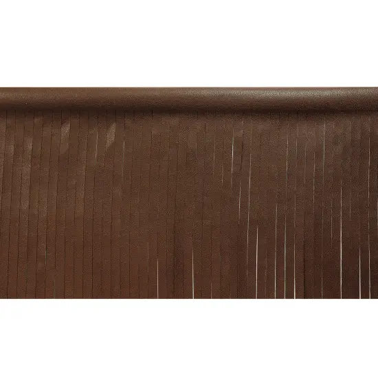 10 Yards of 4" Matte Finish Vegan Leather Fringe Trim | 10 yard cut Brown {1}