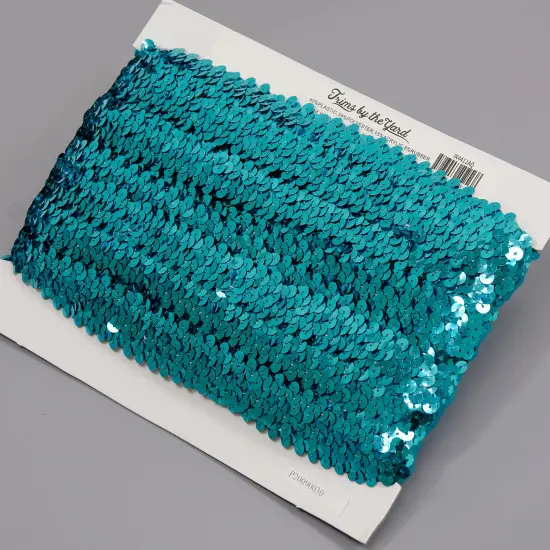 20 yards of 2 Row 7/8" Metallic Stretch Sequin Trim | 20 yard cut Green {4}