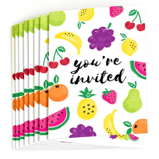 Big Dot of Happiness Tutti Fruity - Fill-In Frutti Summer Baby Shower or Birthday Party Invitations (8 count) {3}