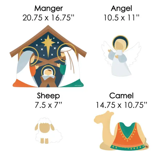 Big Dot of Happiness Holy Nativity - Yard Sign and Outdoor Lawn Decorations - Manger Scene Religious Christmas Signs - Set of 8 {7}