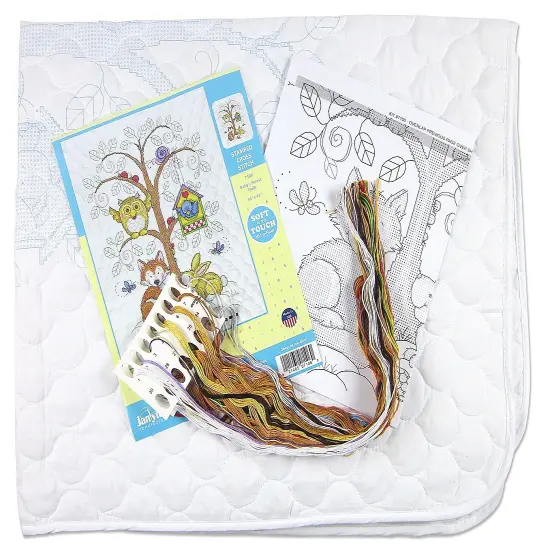 Design Works Stamped Quilt Cross Stitch Kit 34"X43"-Baby's Forest {3}