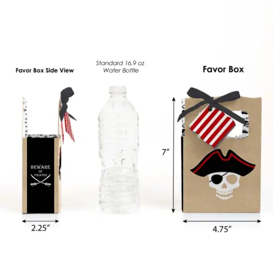 Big Dot of Happiness Beware of Pirates - Pirate Birthday Party Favor Boxes - Set of 12 {3}