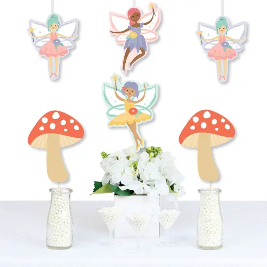 Big Dot of Happiness Let's Be Fairies - Mushroom Decorations DIY Fairy Garden Birthday Party Essentials - Set of 20 {1}