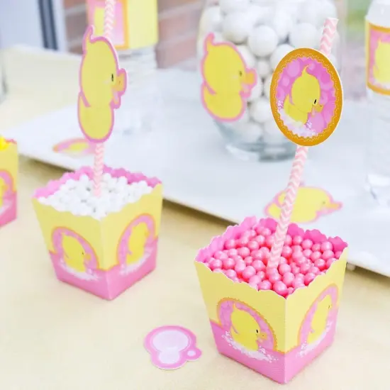 Big Dot of Happiness Pink Ducky Duck - DIY Shaped Girl Baby Shower or Birthday Party Cut-Outs - 24 Count {6}