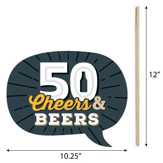 Big Dot of Happiness Cheers and Beers to 50 Years - 50th Birthday Party Photo Booth Props Kit - 20 Count {7}