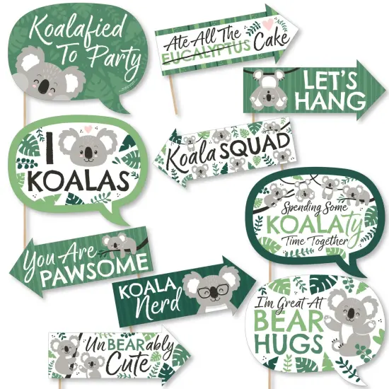 Big Dot of Happiness Funny Koala Cutie - Bear Birthday Party and Baby Shower Photo Booth Props Kit - 10 Piece {1}