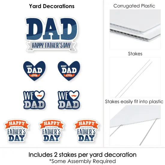 Big Dot of Happiness Happy Father's Day - Yard Sign and Outdoor Lawn Decorations - We Love Dad Party Yard Signs - Set of 8 {6}