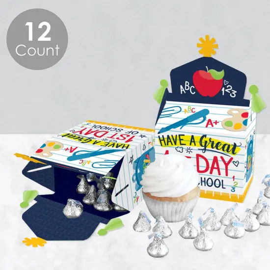 Big Dot of Happiness First Day of School - Treat Box Party Favors - Back to School Classroom Decorations Goodie Gable Boxes - Set of 12 {4}