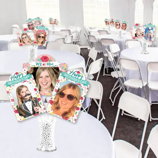 Big Dot of Happiness Colorful Floral Happy Mother's Day - We Love Mom Party Picture Centerpiece Sticks - Photo Table Toppers - 15 Pieces {4}