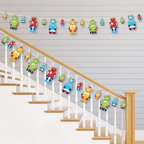 Big Dot of Happiness Gear Up Robots - Birthday Party or Baby Shower DIY Decorations - Clothespin Garland Banner - 44 Pieces {3}