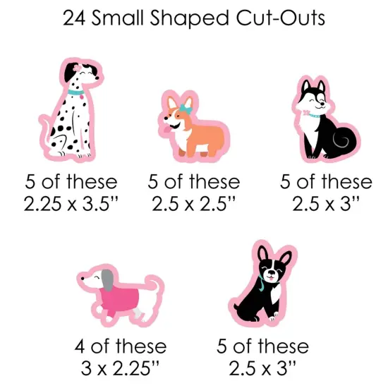 Big Dot of Happiness Pawty Like a Puppy Girl - Pink Dog Baby Shower or Birthday Party DIY Decorations - Clothespin Garland Banner - 44 Pieces {7}