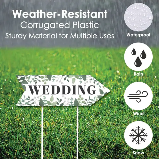 Big Dot of Happiness Boho Botanical Bride Wedding - Arrow Greenery Wedding Direction Signs - Double Sided Outdoor Yard Signs - Set of 6 {4}