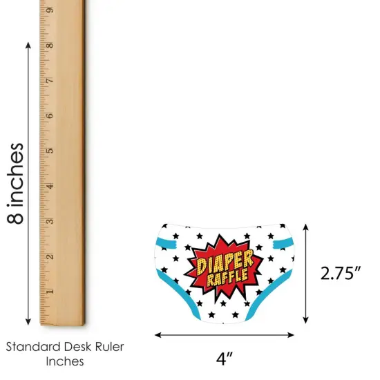 Big Dot of Happiness Bam Superhero - Diaper Shaped Raffle Ticket Inserts - Baby Shower Activities - Diaper Raffle Game - Set of 24 {4}