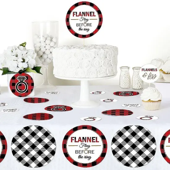 Big Dot of Happiness Flannel Fling Before the Ring - Buffalo Plaid Party Giant Circle Confetti - Bachelorette Party D&eacute;cor - Large Confetti 27 Count {6}