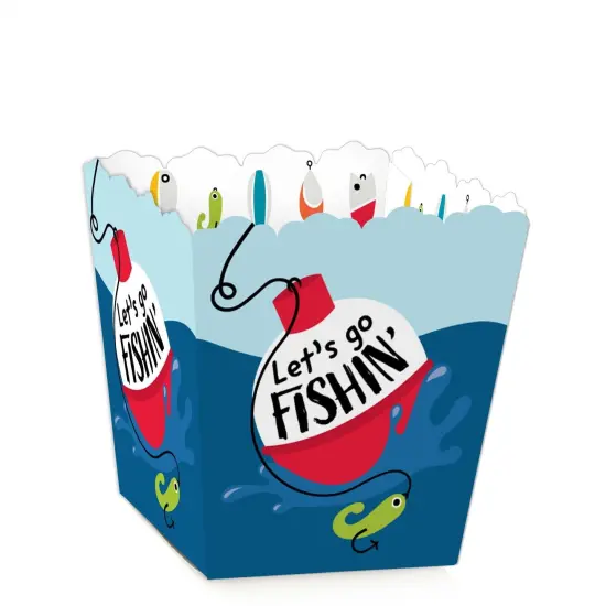 Big Dot of Happiness Let's Go Fishing - Party Mini Favor Boxes - Fish Themed Birthday Party or Baby Shower Treat Candy Boxes - Set of 12 {1}