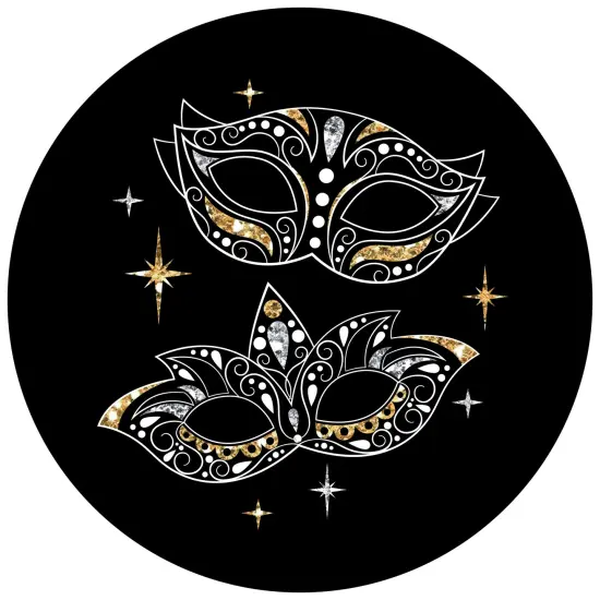 Big Dot of Happiness Masquerade - Mask Party Circle Sticker Labels - 24 Count {1}