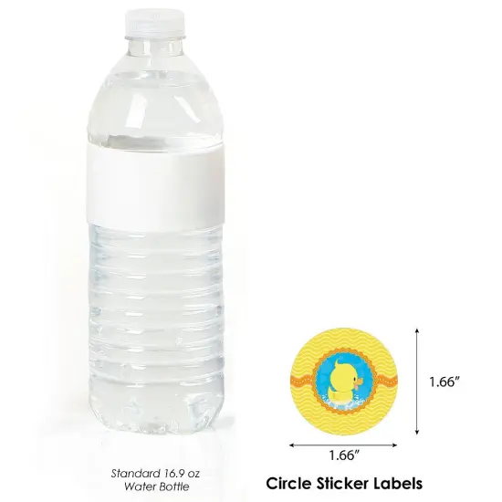 Big Dot of Happiness Ducky Duck - Party Circle Sticker Labels - 24 Count {4}