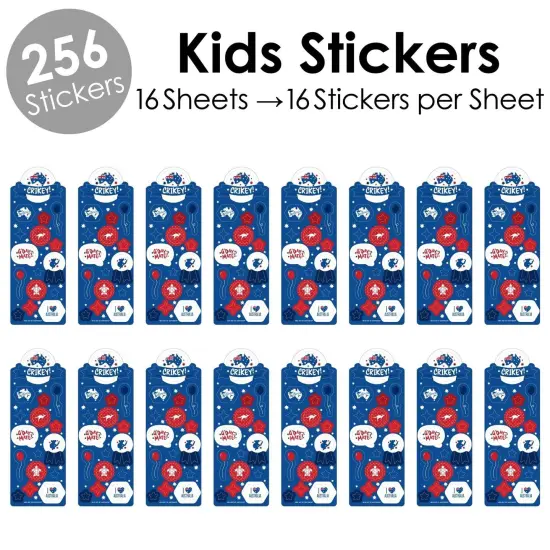 Big Dot of Happiness Australia Day - G'Day Mate Aussie Party Favor Kids Stickers - 16 Sheets - 256 Stickers {3}