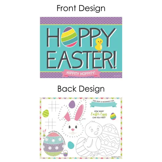 Big Dot of Happiness Hippity Hoppity - Paper Easter Bunny Party Coloring Sheets - Activity Placemats - Set of 16 {7}