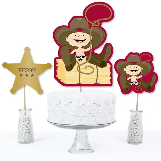 Big Dot of Happiness Little Cowboy - Western Baby Shower or Birthday Party Centerpiece Sticks - Table Toppers - Set of 15 {4}