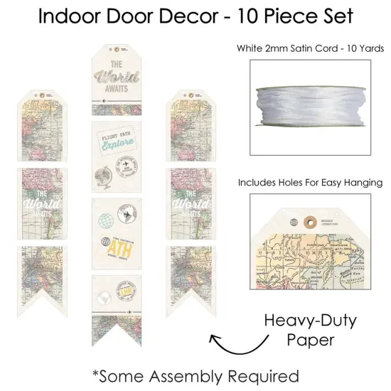 Big Dot of Happiness World Awaits - Hanging Vertical Paper Door Banners - Travel Themed Party Wall Decoration Kit - Indoor Door Decor {6}
