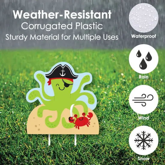 Big Dot of Happiness Pirate Ship Adventures - Yard Sign and Outdoor Lawn Decorations - Skull Birthday Party Yard Signs - Set of 8 {4}