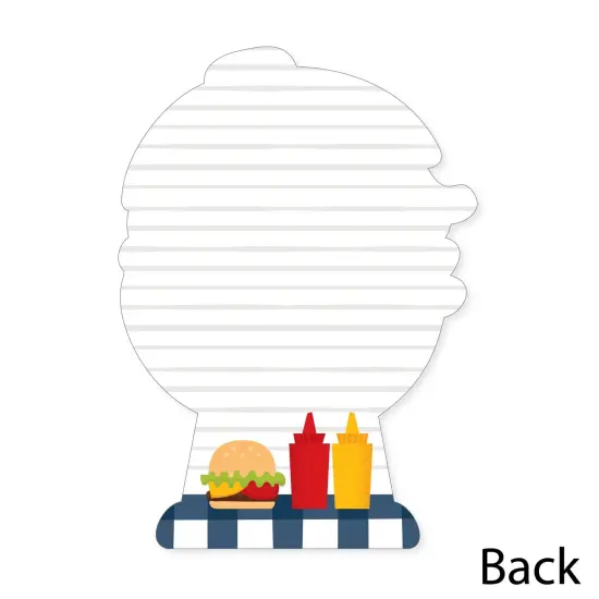 Big Dot of Happiness Fire Up the Grill - Shaped Thank You Cards - Summer BBQ Picnic Party Thank You Note Cards with Envelopes - Set of 12 {6}