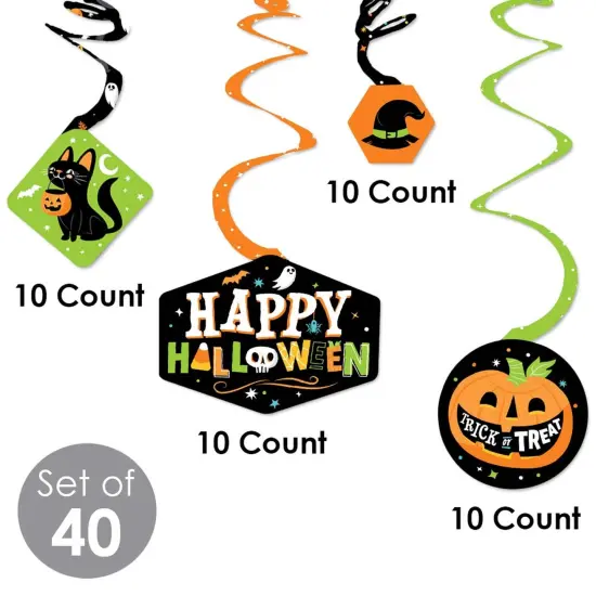 Big Dot of Happiness Jack-O'-Lantern Halloween - Kids Halloween Party Hanging Decor - Party Decoration Swirls - Set of 40 {6}
