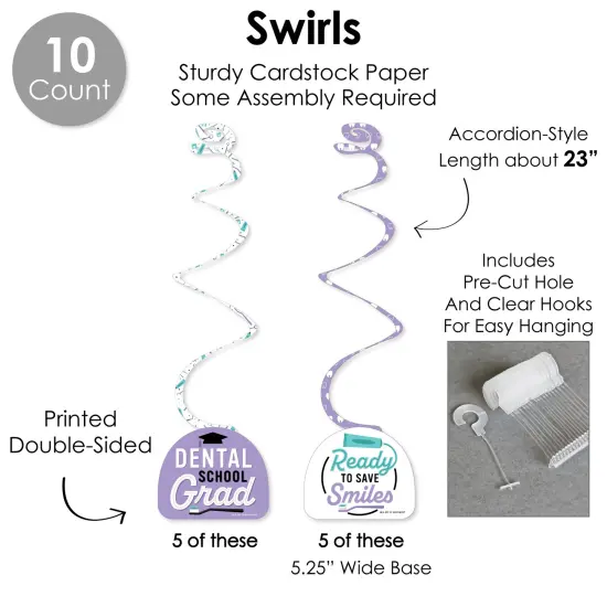 Big Dot of Happiness Dental School Grad - Dentistry and Hygienist Graduation Party Supplies Decoration Kit - Decor Galore Party Pack - 51 Pieces {6}