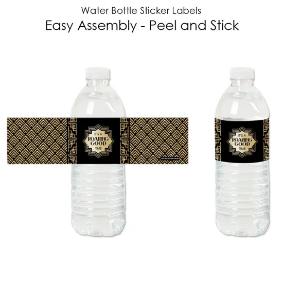 Big Dot of Happiness Roaring 20's - 1920s Art Deco Jazz Party Water Bottle Sticker Labels - Set of 20 {3}