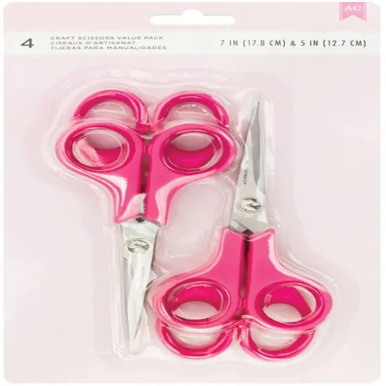 American Crafts Cutup Scissors Value Pack 4/Pkg-(2) 5" & (2) 7" {1}