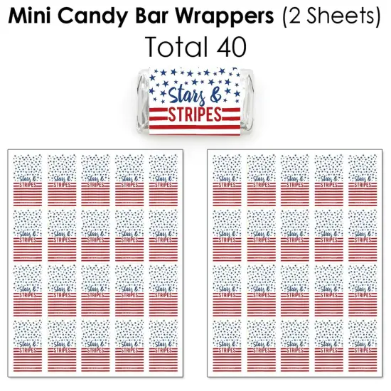 Big Dot of Happiness Stars & Stripes - Memorial Day, 4th of July and Labor Day USA Patriotic Party Candy Favor Sticker Kit - 304 Pieces {4}