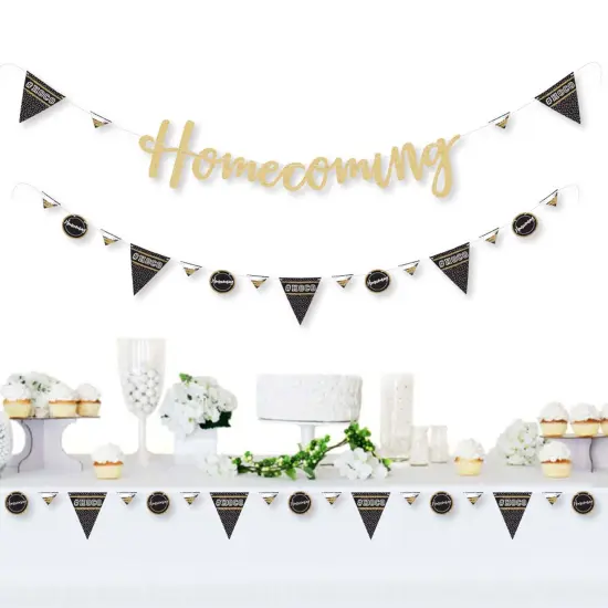 Big Dot of Happiness Hoco Dance - Homecoming Letter Banner Decoration - 36 Banner Cutouts and No-Mess Real Gold Glitter Homecoming Banner Letters {3}