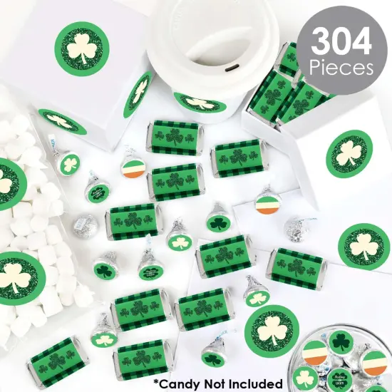 Big Dot of Happiness St. Patrick's Day - Mini Candy Bar, Round Candy, & Circle Stickers - Saint Paddy's Day Party Candy Favor Sticker Kit - 304 Pieces {3}