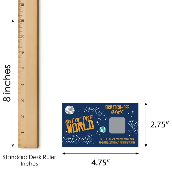 Big Dot of Happiness Blast Off to Outer Space - Rocket Ship Baby Shower or Birthday Party Game Scratch Off Cards - 22 Count {7}