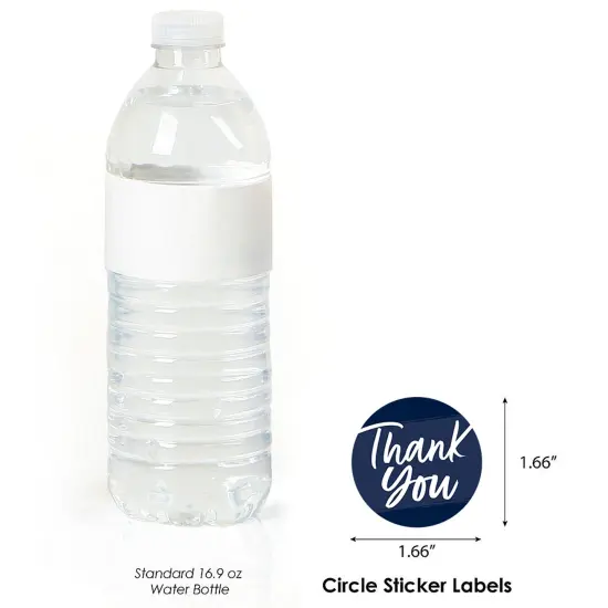 Big Dot of Happiness Navy Blue Elegantly Simple - Guest Party Favors Circle Sticker Labels - 24 Count {4}