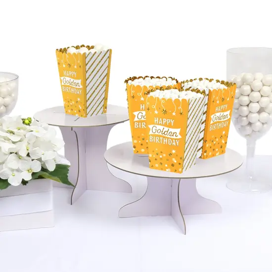 Big Dot of Happiness Golden Birthday - Happy Birthday Party Favor Popcorn Treat Boxes - Set of 12 {4}