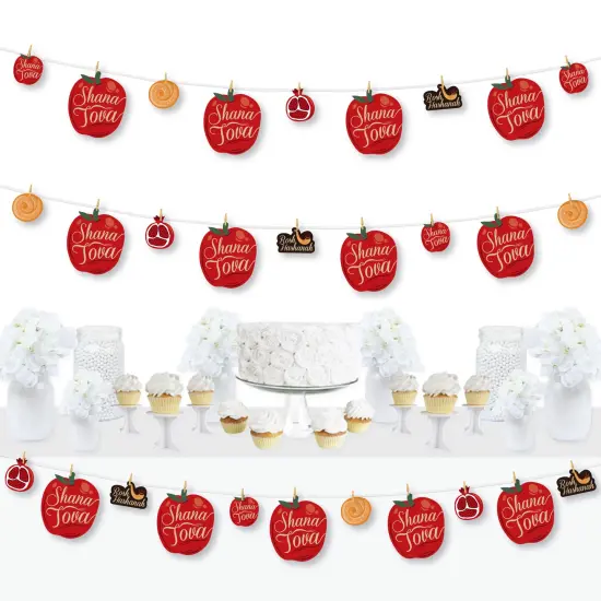 Big Dot of Happiness Rosh Hashanah - New Year Party DIY Decorations - Clothespin Garland Banner - 44 Pieces {1}