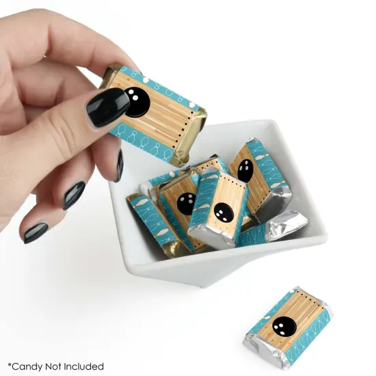 Big Dot of Happiness Strike Up the Fun - Bowling - Mini Candy Bar Wrapper Stickers - Birthday Party or Baby Shower Small Favors - 40 Count {3}