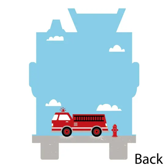 Big Dot of Happiness Fired Up Fire Truck - Shaped Thank You Cards - Firefighter Baby Shower Birthday Party Thank You Cards with Envelopes - Set of 12 {6}