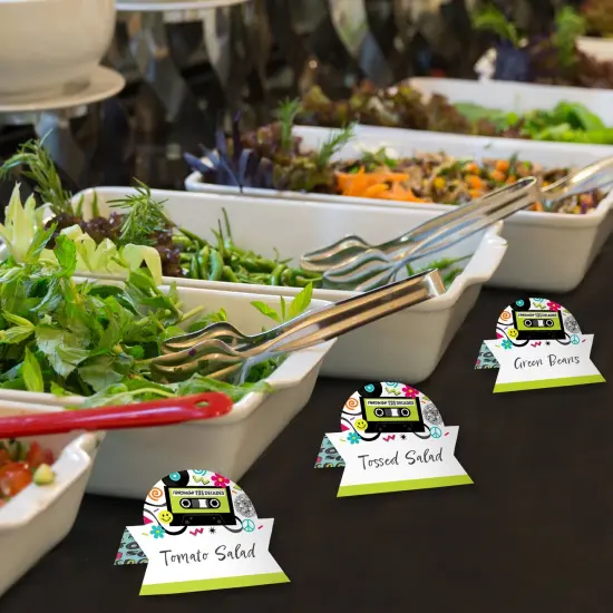 Big Dot of Happiness Through the Decades - 50s, 60s, 70s, 80s, and 90s Party Tent Buffet Card - Table Setting Name Place Cards - Set of 24 {4}