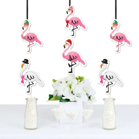 Big Dot of Happiness Flamingle Bells - Flamingo Decorations DIY Tropical Flamingo Christmas Party Essentials - Set of 20 {1}