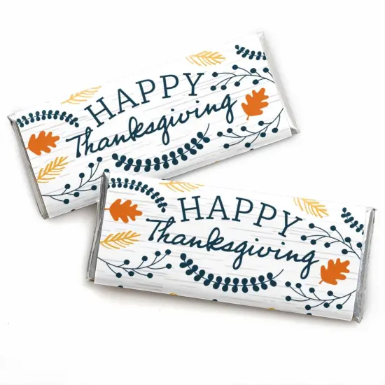 Big Dot of Happiness Happy Thanksgiving - Candy Bar Wrapper Fall Harvest Party Favors - Set of 24 {1}